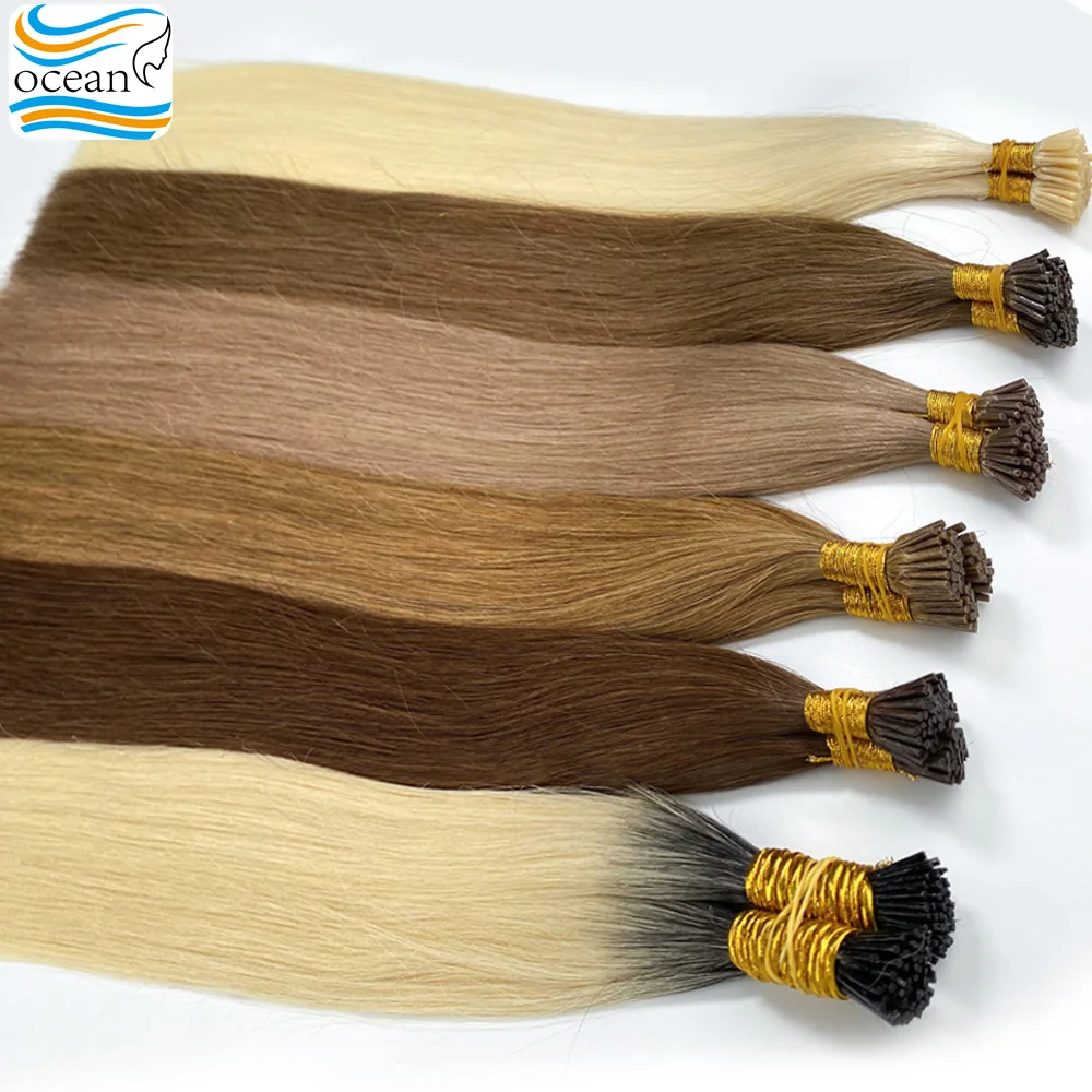 Remi i ponta 100% extensões de cabelo humano real extensões de cabelo reto em massa cabelo eu ponta extensões de cabelo natural fusão natural cabelo