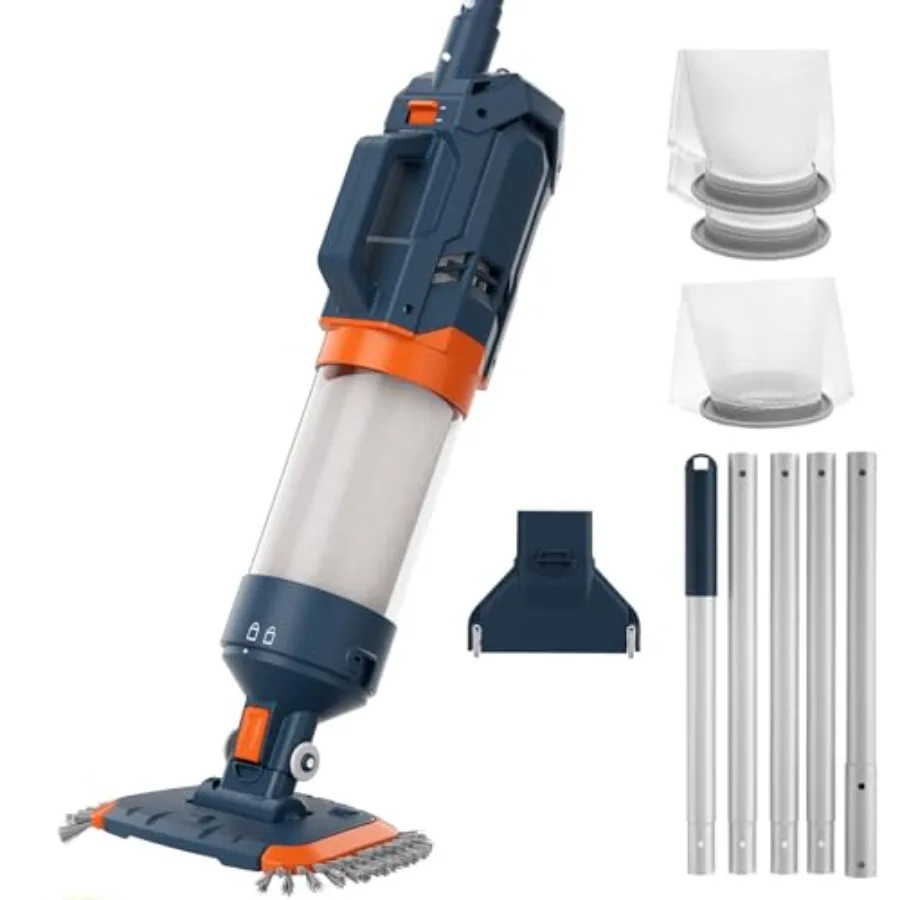 

Cordless Heavy Duty Pool Vacuum with 18.9GPM Suction 60M Runtime 25m Ultra Fine Mesh Filter Rechargeable Handheld Cleaner for A