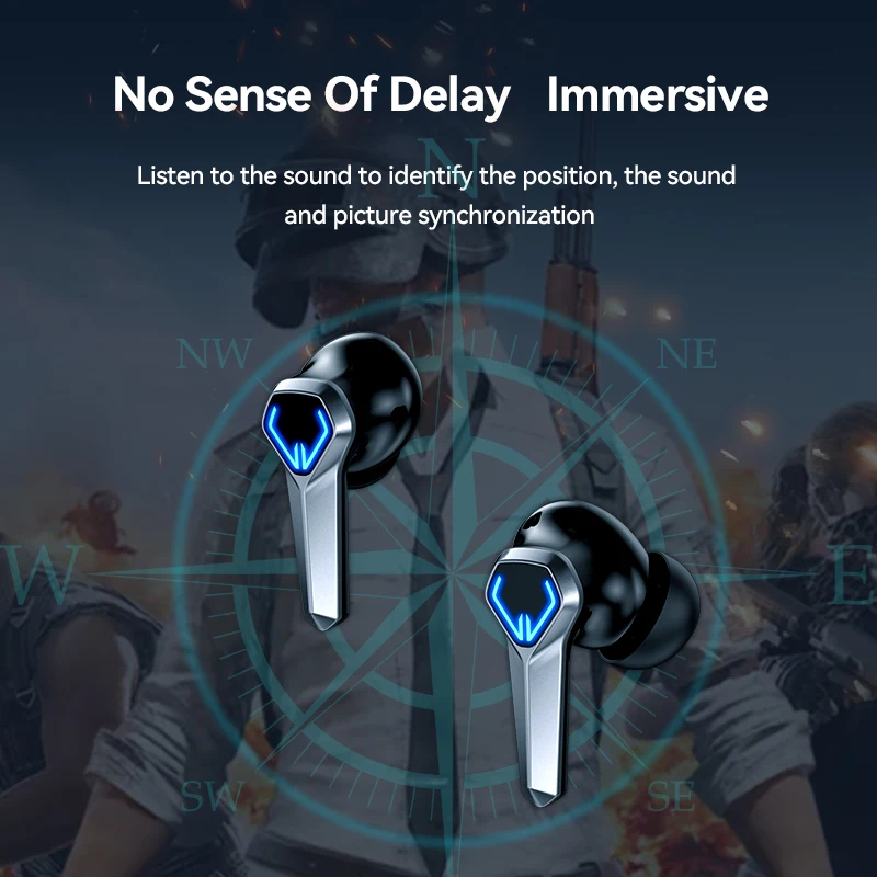 Tai Nghe Chơi Game TWS Stereo Không Dây Bluetooth 5.3 Giảm Tiếng Ồn Thể Thao Tai Nghe Chống Nước Nhạc Tai Nghe Nhét Tai Kèm Mic