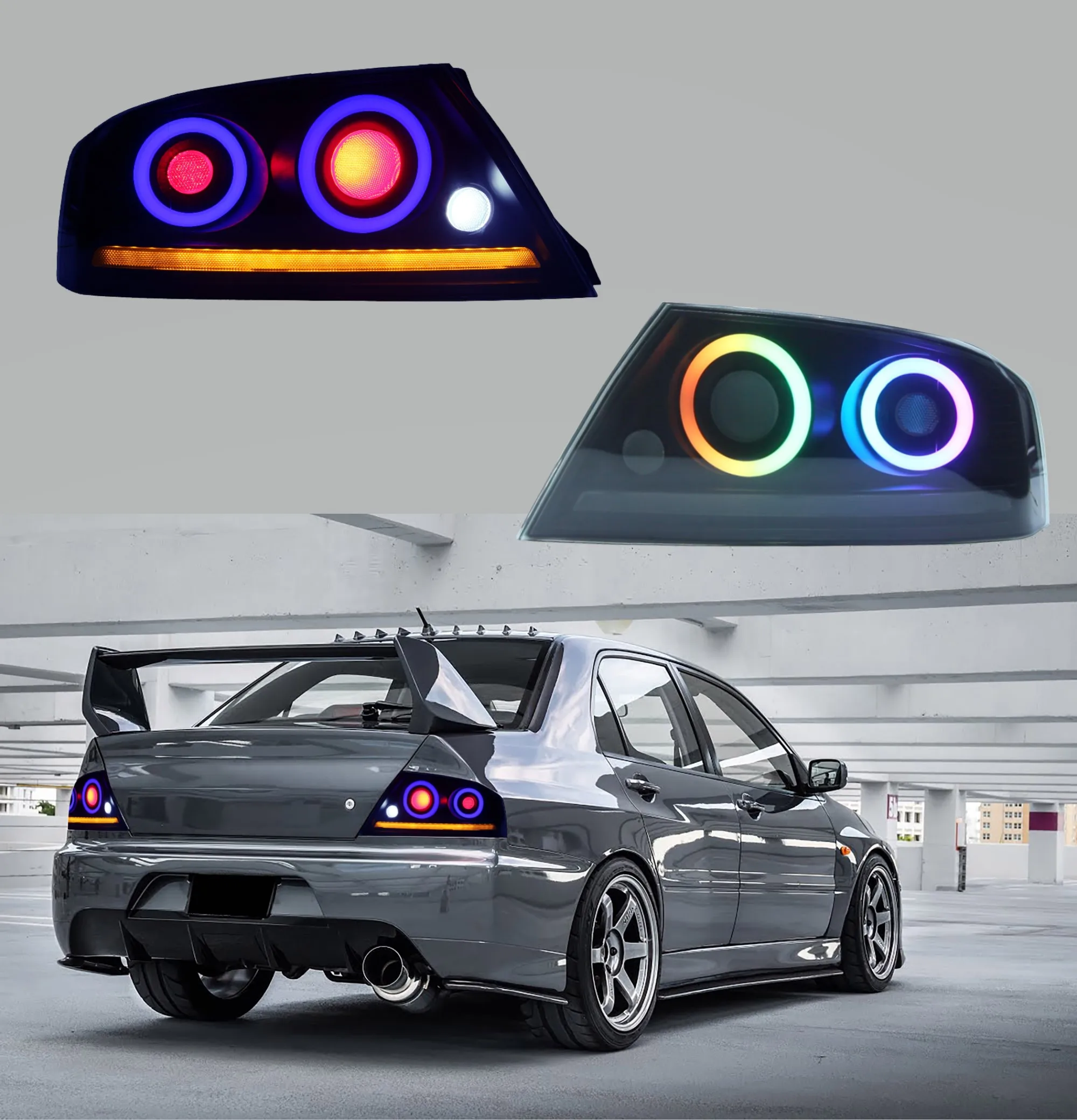 

Auto Part LED Car Tail Lamp Tail Light RGB for Mitsubishi Lancer 2001-2007 EVO Dynamic Turn Signal Brake Reverse Tuning Assembly