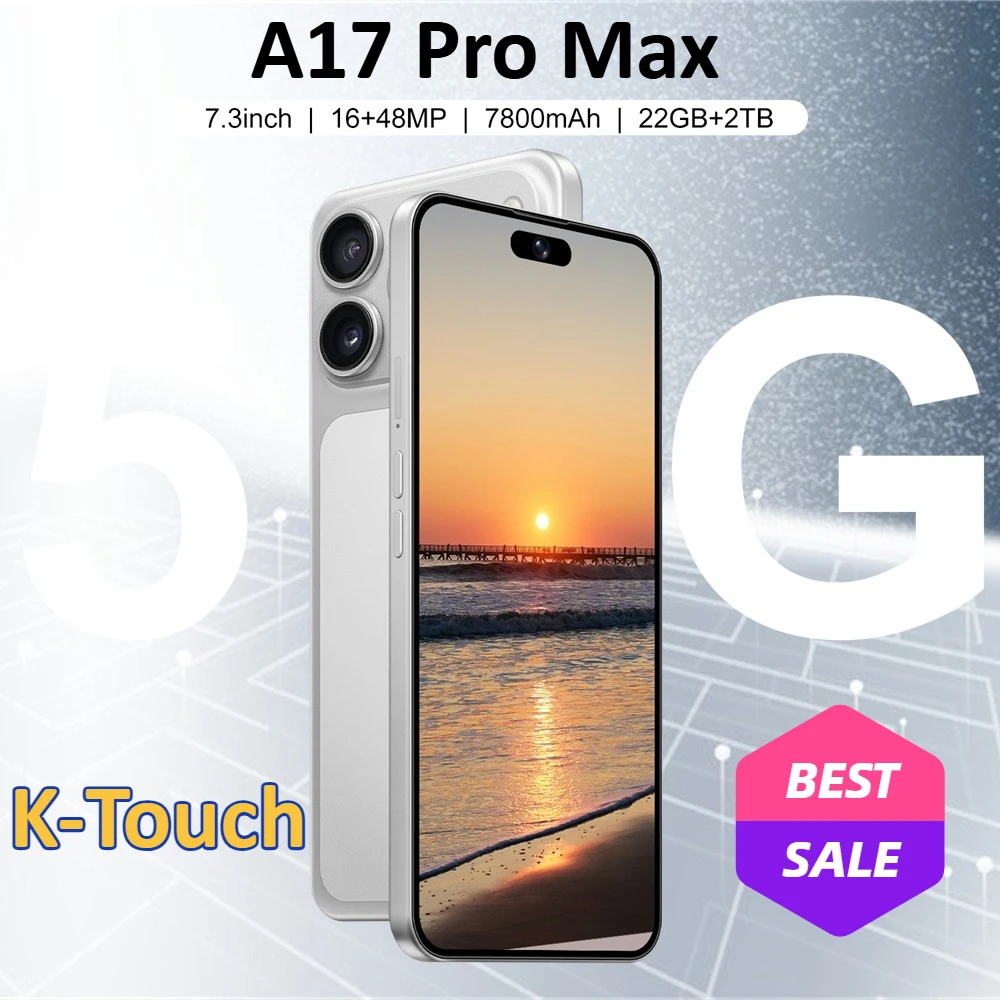 K-Touch Mobiltelefone A17 Pro Max 5G Dual-SIM-Smartphone Android 15 Handy 7,3 Zoll 16+48MP 22GB+2TB 7800mAh Globale Version Mobiltelefone
