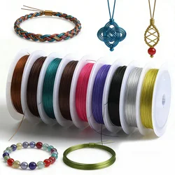 OlingArt 60m * 0.38mm 1/Roll smaltato coda di tigre corde metalliche accessori linea colore multiplo braccialetto fai da te collana creazione di gioielli
