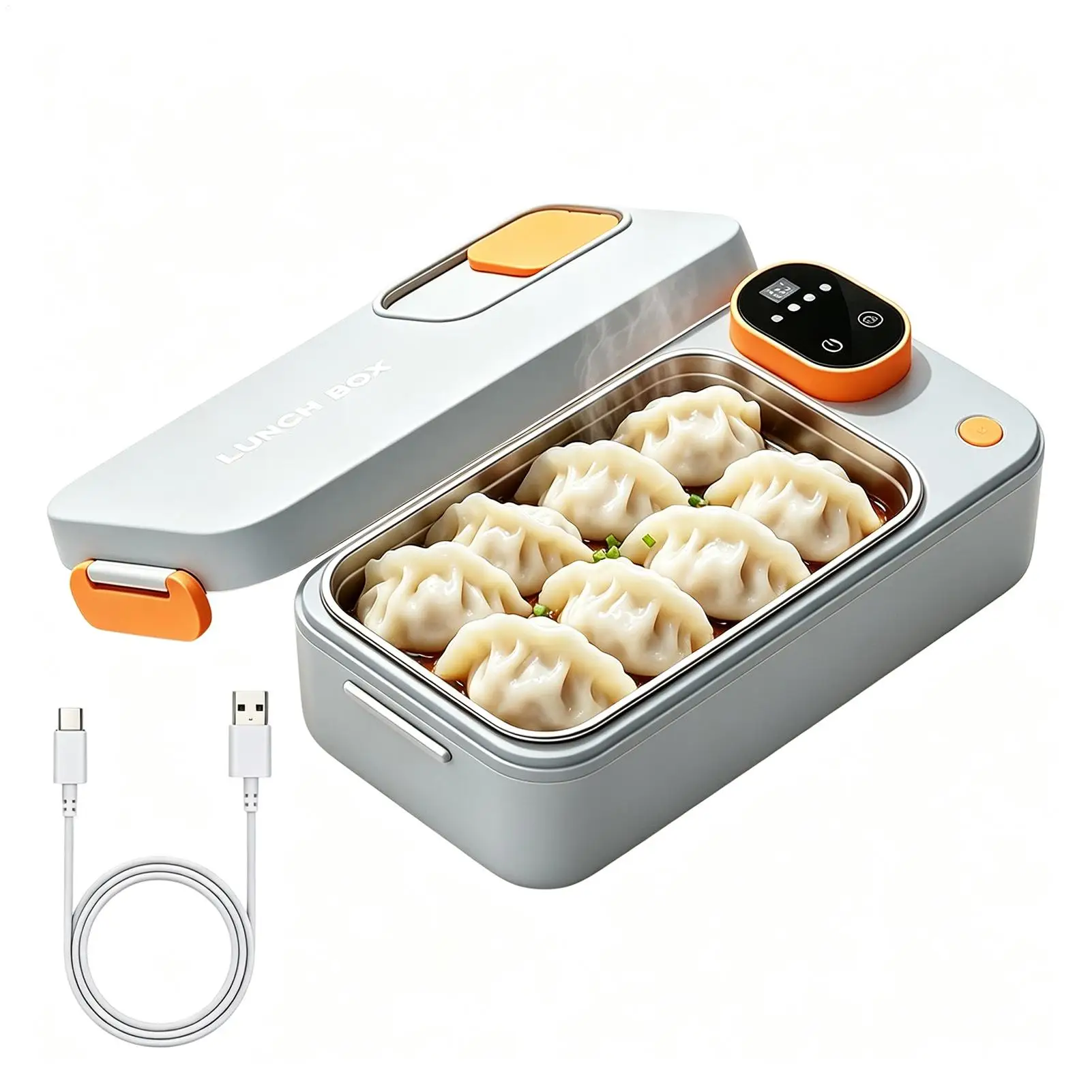 Electric Lunch Box USB Rechargeable Food Warmer Container With 4 Temp Settings Cordless Lunch Box For Men Women Work Travel