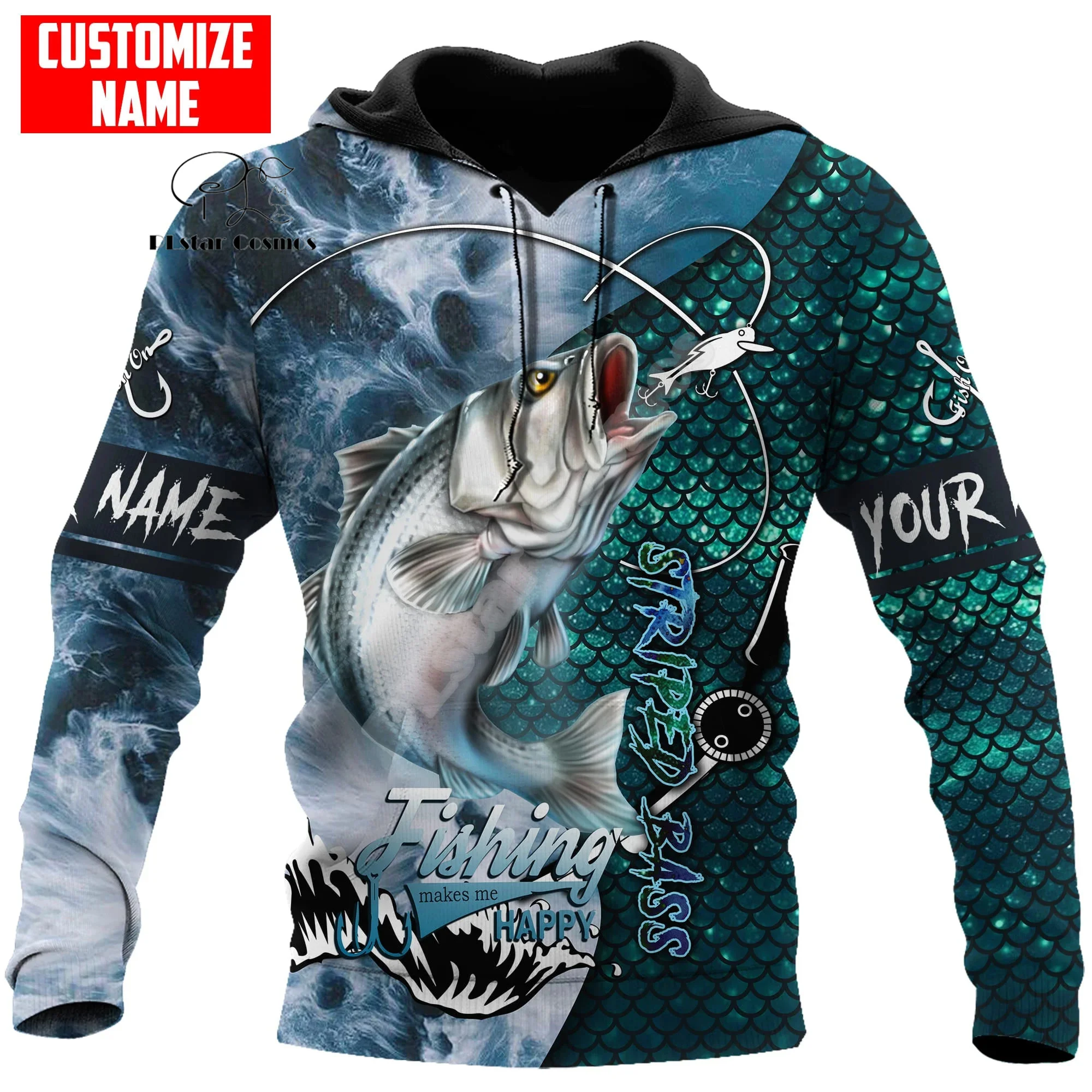 

Custom Name Animal Bass Walleye Fishing Camo Fisher Tattoo Retro Vintage 3DPrint Pullover Harajuku Casual Funny Hoodies Jacket 8