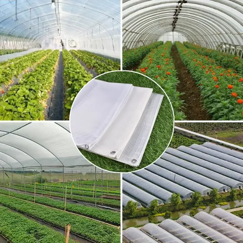 Thicken PVC Grid Transparent Waterproof Cloth, Garden Rainproof Plastic Plant Raincloth Cover Insulation Shed Cloth Truck Canopy