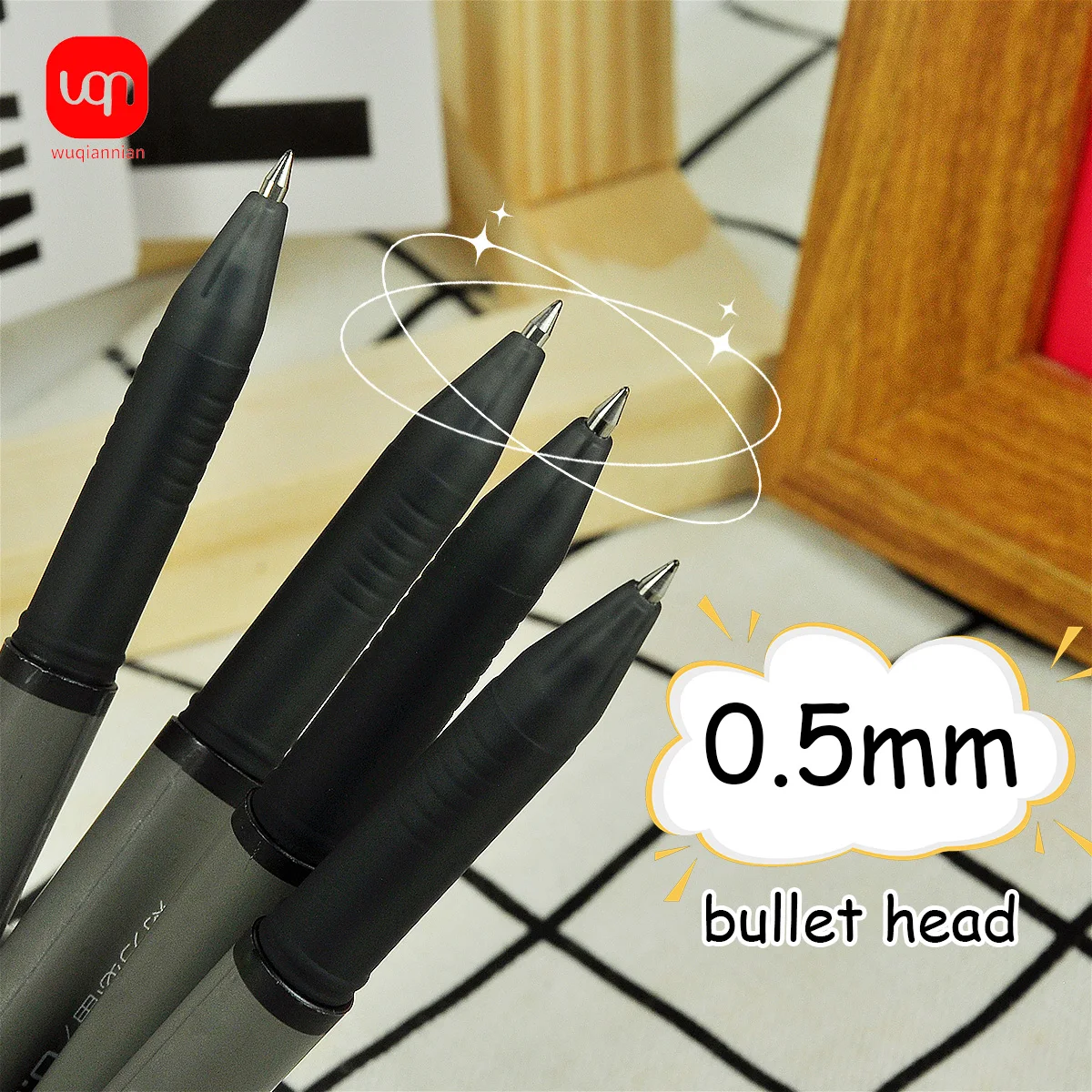 

WQN-3/6/12pcs 0.5mm Black Ink High-Capacity Gel Pens, High-Quality Pens for Students and Office Supplies