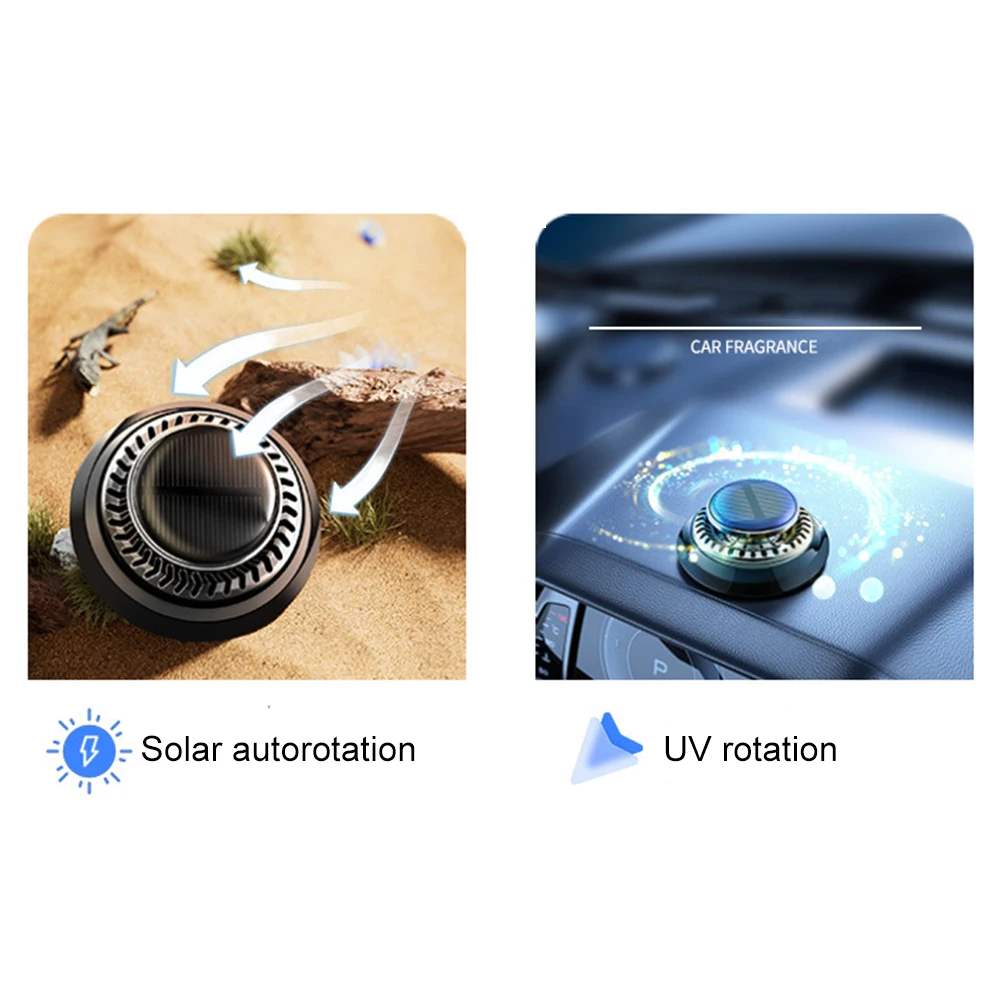 Solar Car Fragrance Diffuser Long Lasting Rotating Car Aromatherapy Car Essential Oils Diffusers Deodorizing Automobiles Parts