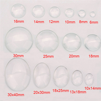 1pack Oval Round Glass Cabochon 30x40mm 6mm 8mm 10mm 12mm 18mm 20mm 25mm 30mm Transparent Clear Flatback Cameo Jewelry Making