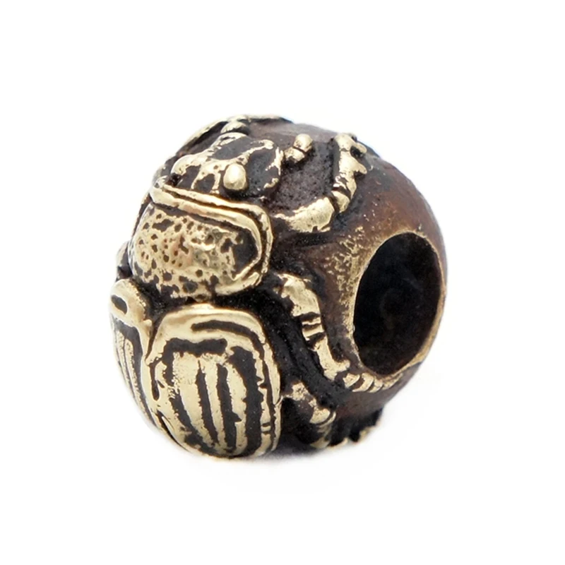 ORI Dung Beetle Faca Talão Pingente Bronze Criativo Inseto Corda DIY Acessórios EDC Pulseiras Presente Para O Homem