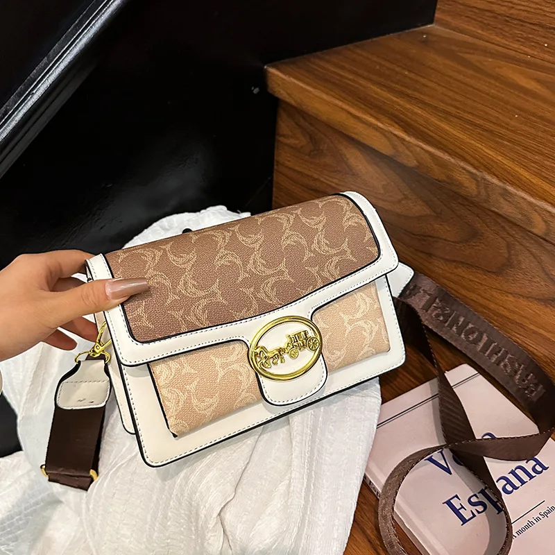 

‌Retro Messenger Bag - Women's Contrasting Color Shoulder Bag, Small Square Handbag Fashion High-End & Trendy‌