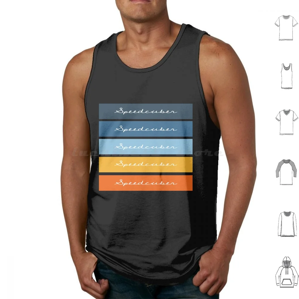 Gradient Speedcuber Tank Tops Print Cotton Cube Speedcube Speedcuber Cuber Cubing Speedsolver Speedsolving Solve Solving