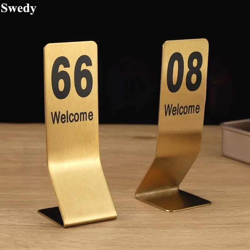 5 Pieces Stainless Steel Restaurant Table Seating Number Card Holder Wedding Notice Number Place Card Holder Stand