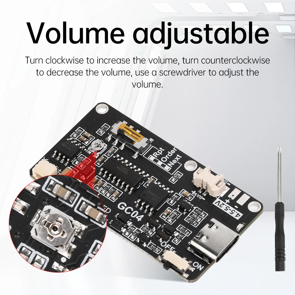 GC04 DIY Magnetic Control Recording Sound Module TYPE-C 8M MP3 Download Voice Module Movement Creative Gift Birthday Card