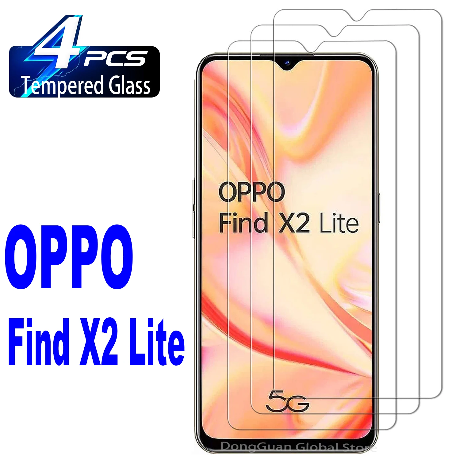 

2/4 шт. Защитная стеклянная пленка для экрана для OPPO Find X2 Lite закаленное стекло