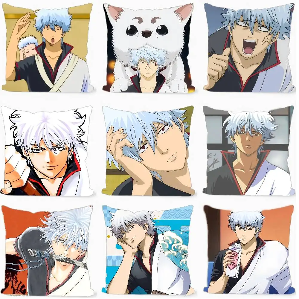 Comics G-Gin Tama Pillow Case Fashion Square Pillowcase Bedroom Sofa Room Ins Decoration Leisure