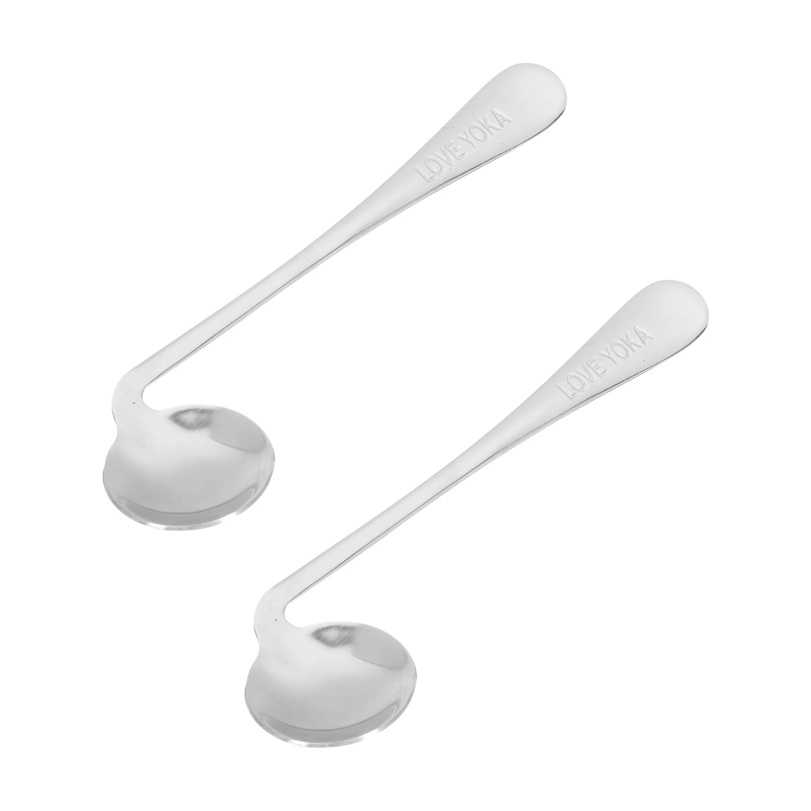 

2pcs Anti Tremor Spoon Elderly Feeding Stainless Steel Durable Portable Adaptive Tableware Ergonomic Long H For Patients