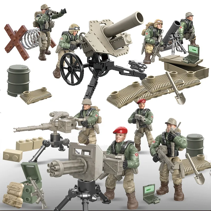 2024 World War 2 W2 Army Military Soldiers SWAT Special Force Figures Model Building Blocks Bricks Children\'s Toys Gift