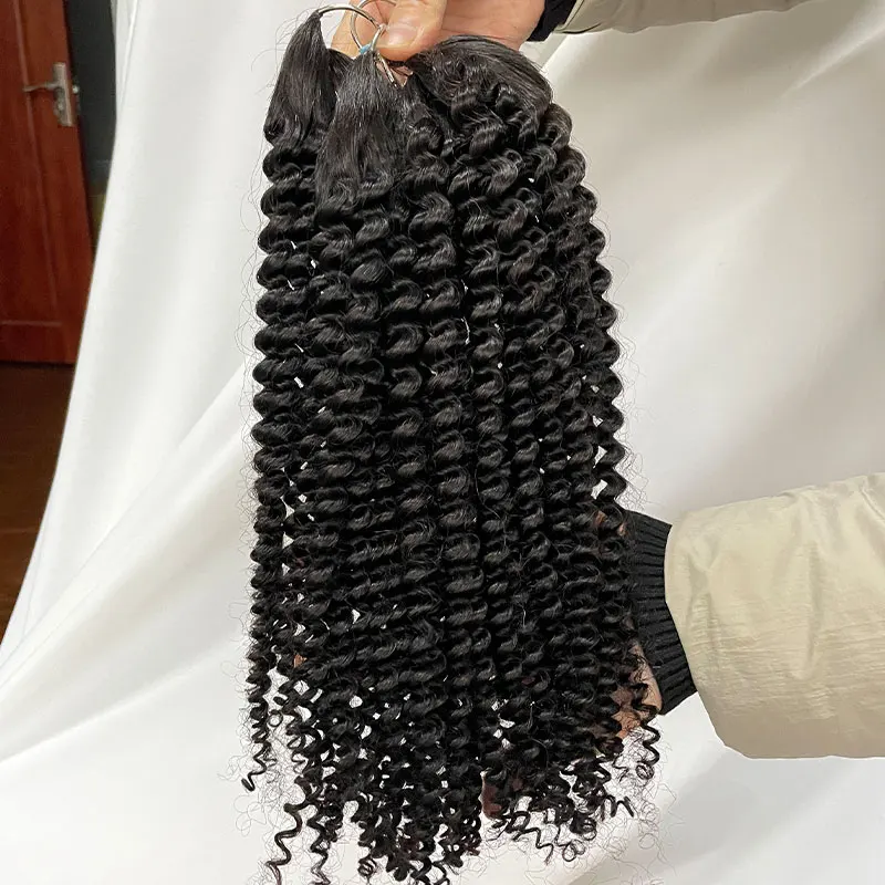 Brazilian Human Hair Feather Hair Extension Kinky Curly 18-28inch Human Hair Extensions For Women 50-200pcs/Lot