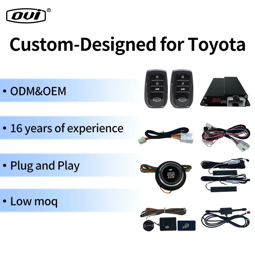 OVI Remote Start Engine Push Button Start Plug And Play Car Alarm System Security For Toyota Fortuner 2018 Keyless Entry