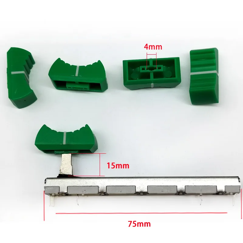 2PCS Yamaha MG124CX mixer push pin dual potentiometer A20K, handle length 15MM, 6 pins 75MM  green hat