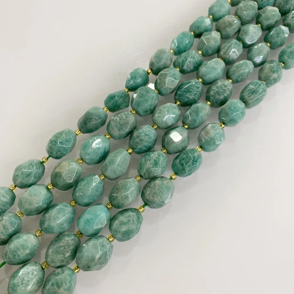 10x14mm Natural Amazonite Labradorite Manual Cut Faceted IRREGULAR Loose Beads DIY Bracelet Necklace for Jewelry Making