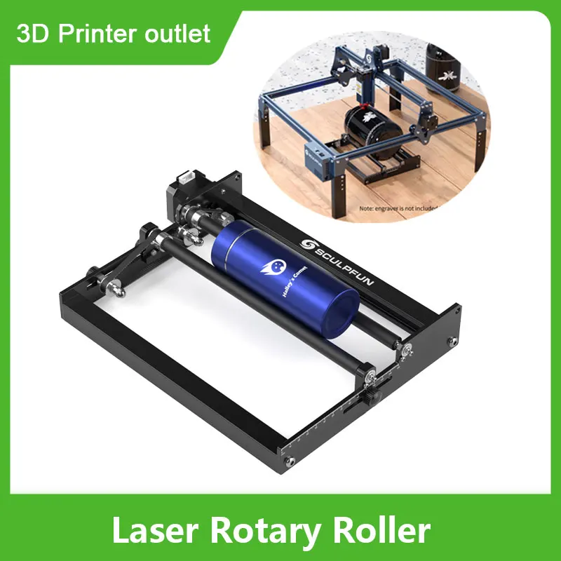 SCULPFUN Laser Rotary Roller S9 Laser Engraver Y-axis Rotary Roller 360° Rotating for 6-150mm Engraving Cylindrical Objects