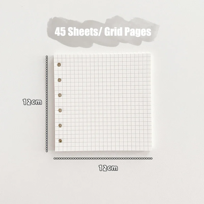 45 Sheets Kawaii Mini Loose Leaf A7 Pads Filler Paper Refill Spiral PVC Binder Index Inner Agenda Pages KPOP Cards Decoration