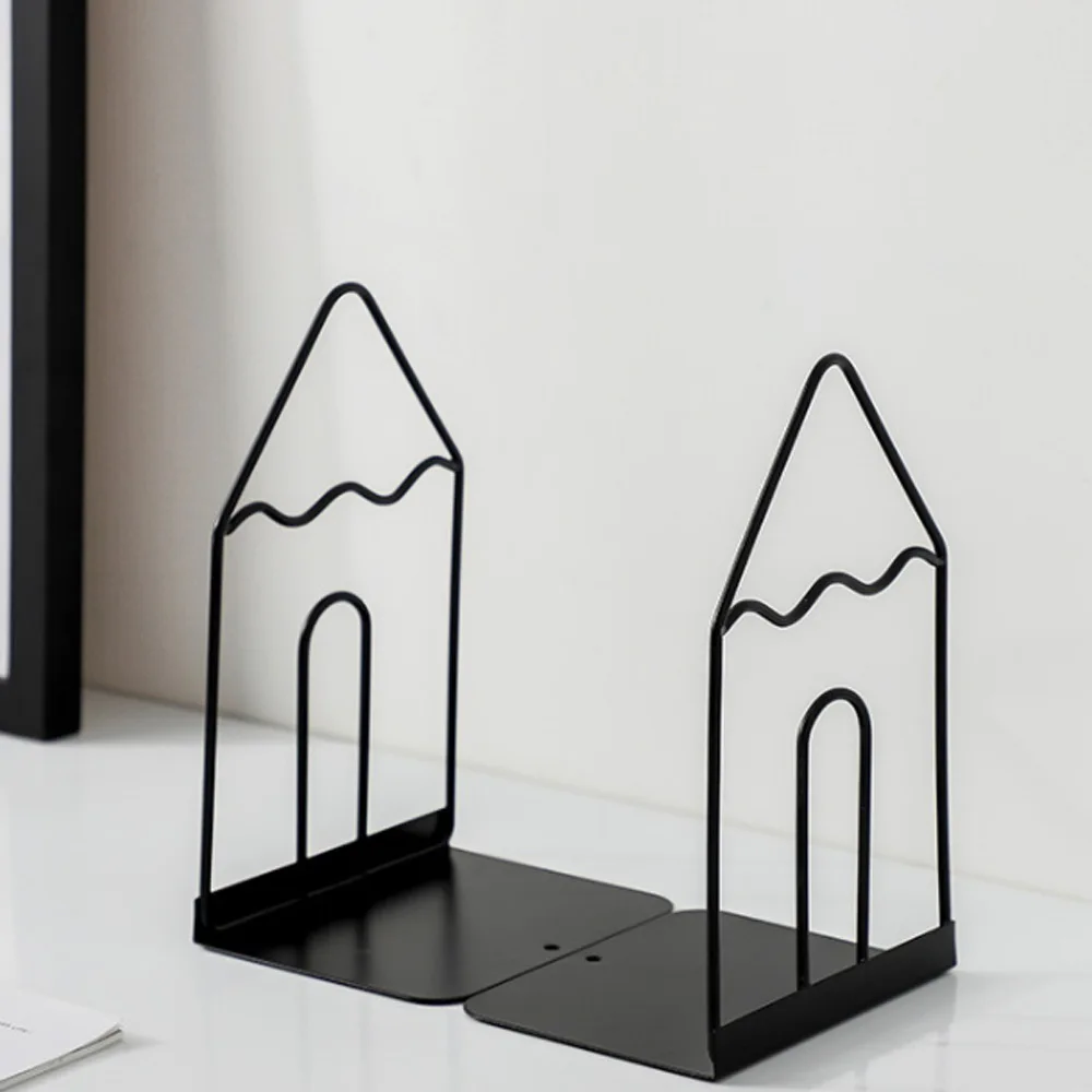 ที่จัดเก็บนิตยสารแบบไม่ลื่นสำหรับชั้นวางของสีขาว1คู่ขาตั้งหนังสือรองรับตั้งโต๊ะสำนักงาน