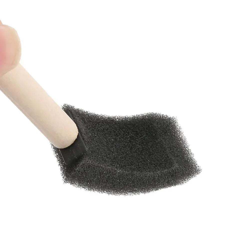 10Pcs Absorbent Sponge Paint Brushes Wood Handle 1In 2In 3In 4In for Painting Stains Varnishes Crafts Art Projects