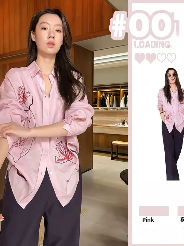 

Летняя тонкая повседневная женская куртка из полиэстера и шифона с цветочным принтом, с воротником, длинными рукавами, средней длины, в корейском стиле, для носки поверх одежды