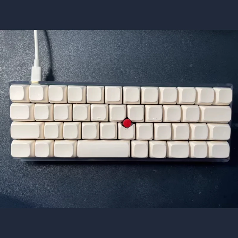 Kit de Teclado Mecânico Little Red Dot 40layout Personalizado com Eixo Soldado, Modo Único, Com Fio, Suporte Via, para Jogos e Escritório