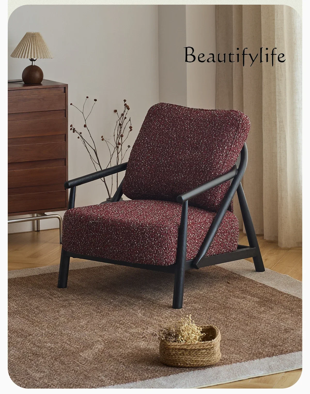 

dX Средневековое кресло для отдыха Piaget, французский ретро-дизайн, гостиная, ясеневое дерево, высокая спинка, одиночный диван-кресло