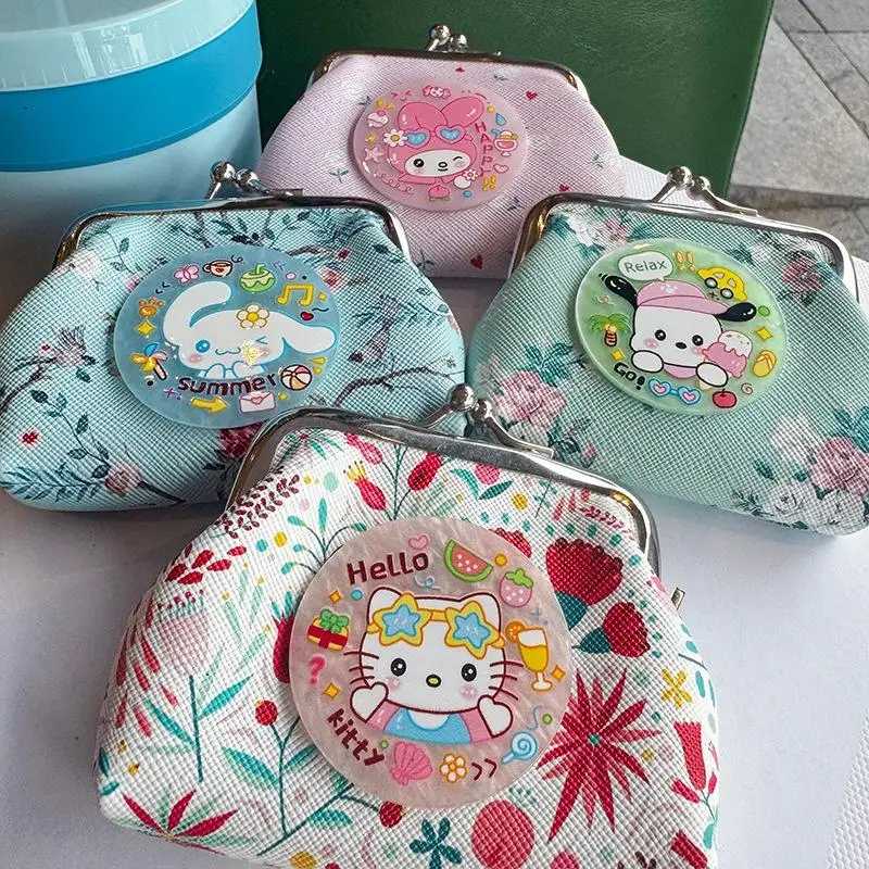 แฟชั่นเฮลโลคิตตี้กระเป๋าเหรียญกระเป๋าสตางค์การ์ตูนกระเป๋าเหรียญสายหูฟังกระเป๋าเก็บกุญแจสาวผู้หญิงกระเป๋าแบบพกพา