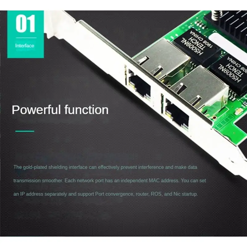 

Сетевая карта OK I350-T2M PCI-Ex1Gigabit с двумя портами, портативная, для серверов, на чипе I350AM2