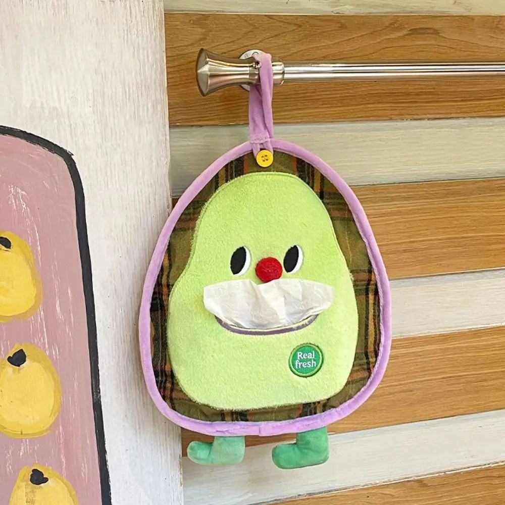 

Practical Cartoon Fruit Shape Tissue Box Plush Large Capacity Car Storage Bag Stylish Hanging Tissue Bag Vehicle Organization