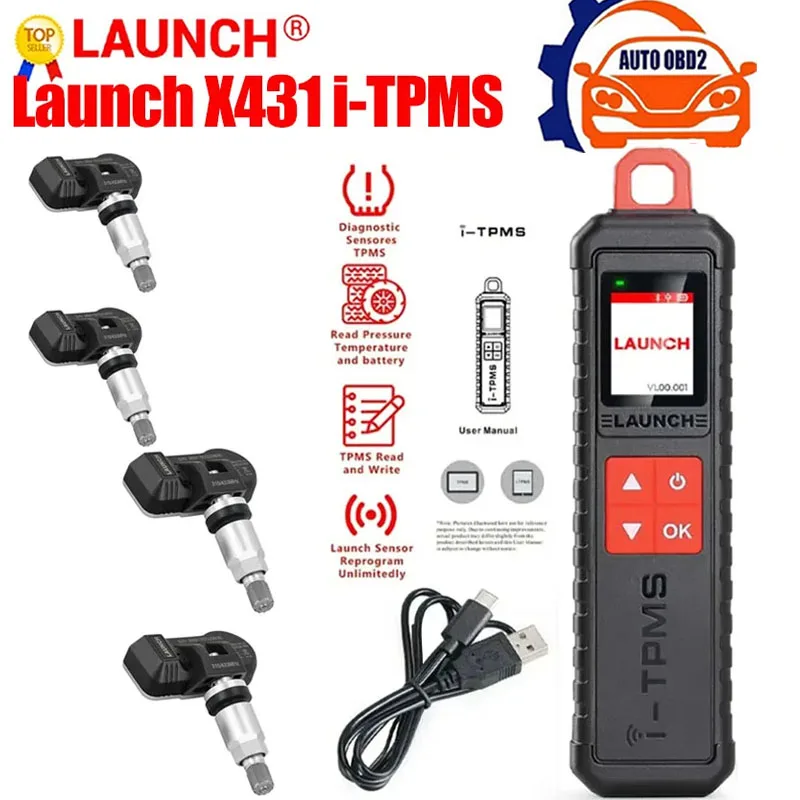 LAUNCH X431 I-TPMS Automotive Tire Sensor Activator Programming Learning Car Tire Pressure Diagnostic Tools for X431 V PRO3S