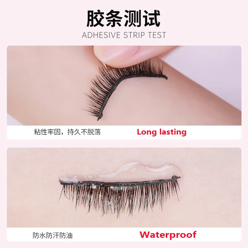 40Pcs/Box Reusable Self-Adhesive Glue-Free Eyelash Glue Strip No Glue Hypoallergenic False Eyelashes Extension Tape Makeup Tools