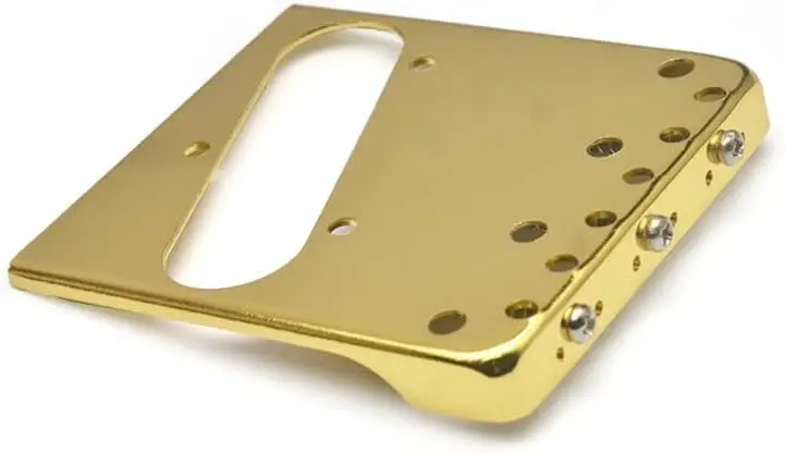 TL Tele Style Guitar Bridge with Compensated Brass Saddles & Cut-Down Sides, Electric Guitar Replacement Part