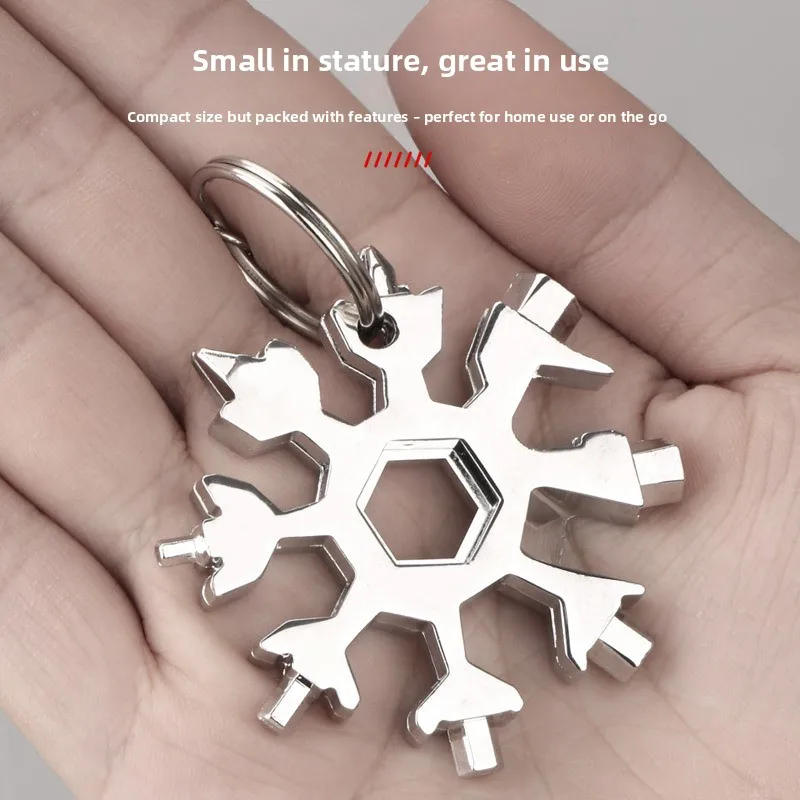 2pcs Multi-Functional Snowflake Wrench Tool Steel Octagonal Inner Hexagonal Lightweight Portable 18-in-1 Mini Universal Wrench