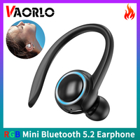 Ear-Hook Mini Bluetooth 5.2 Earphone RGB Breathing Light HIFI Noise Cancelling Sport Gaming Business Wireless Headphone With Mic