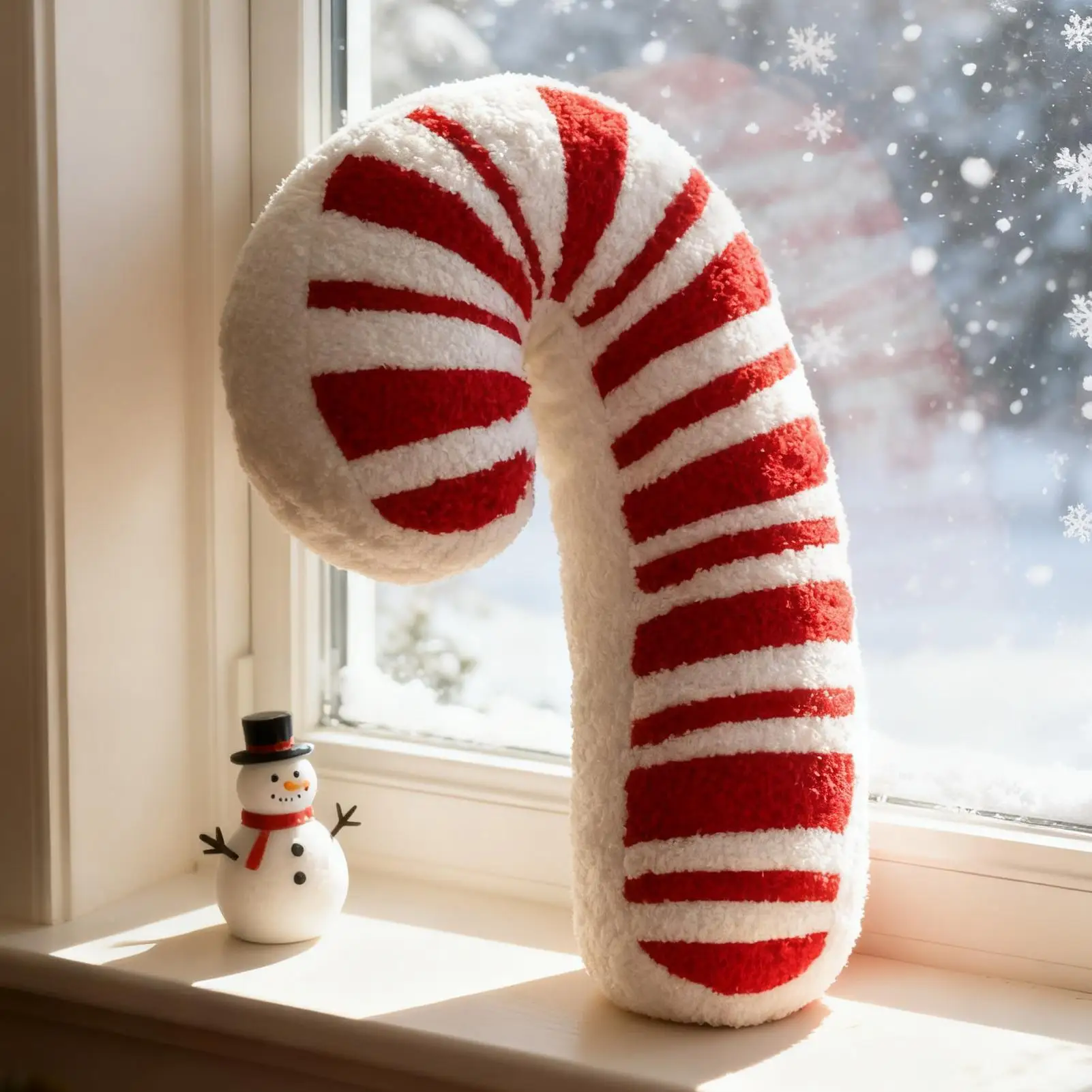 Christmas Throw Pillow Cuddly Festive Decoration Plush Pillow Stuffed Christmas Lollipop For Bed Sofa Living Room Bedroom Patio
