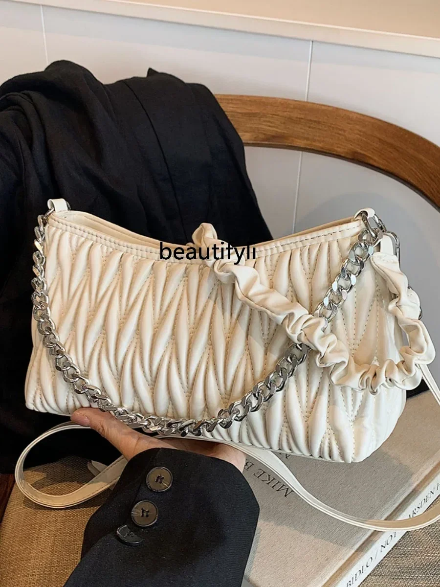 

Fashion Pleated Underarm Bag Women's Korean Style Trendy Simplicity Temperament Wild Dumpling Bag Special-Interest Shoulder Bag