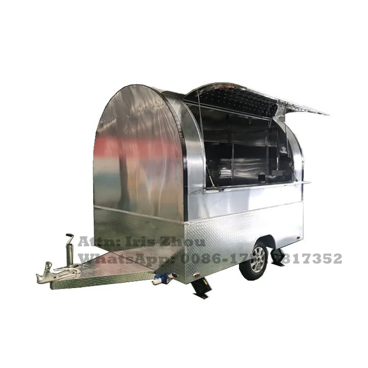 

LED lights available the best selling mobile fast stainless steel food truck for sale, food vending trucks