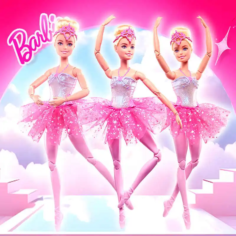 

Новинка в наличии, подлинная блестящая балетная кукла Барби, милое украшение для рабочего стола, детская игрушка, высокое качество, подарки на день рождения для девочек