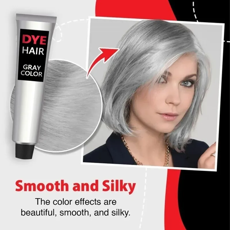 

Color Hair Dye Cream Unisex Smoky Gray Punk Style 100ml Light Grey Silver Permanent Hair Dye Color Cream Unisex Hair Creams