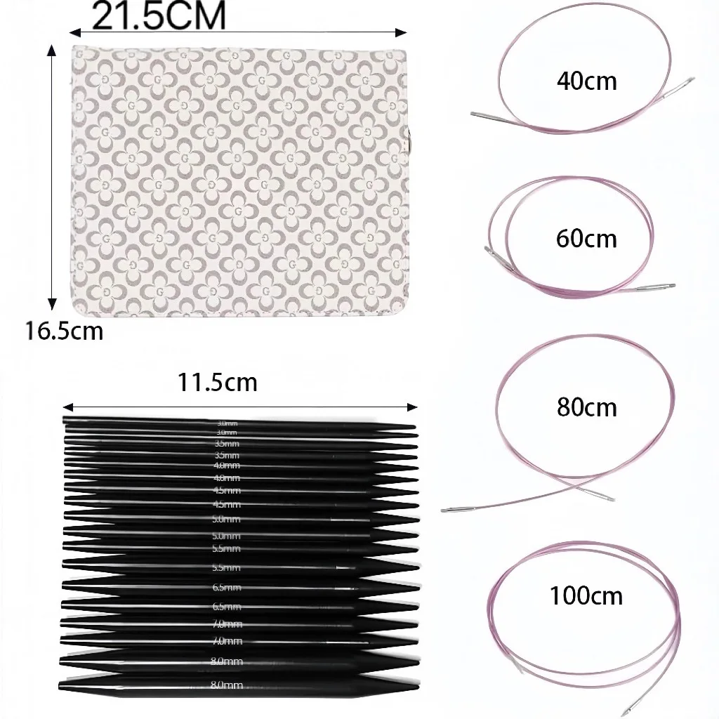 Ring Needle Set Alumina Removable Rope Changing Ring Needle Knitting Tools Accessories Material Bar Needle