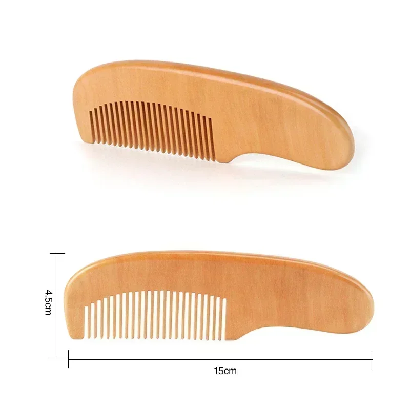 Peine de pelo de madera para recién nacido, peine de lana Natural, cepillo para el pelo, masajeador de cabeza infantil, accesorios portátiles para niños pequeños para bebé recién nacido