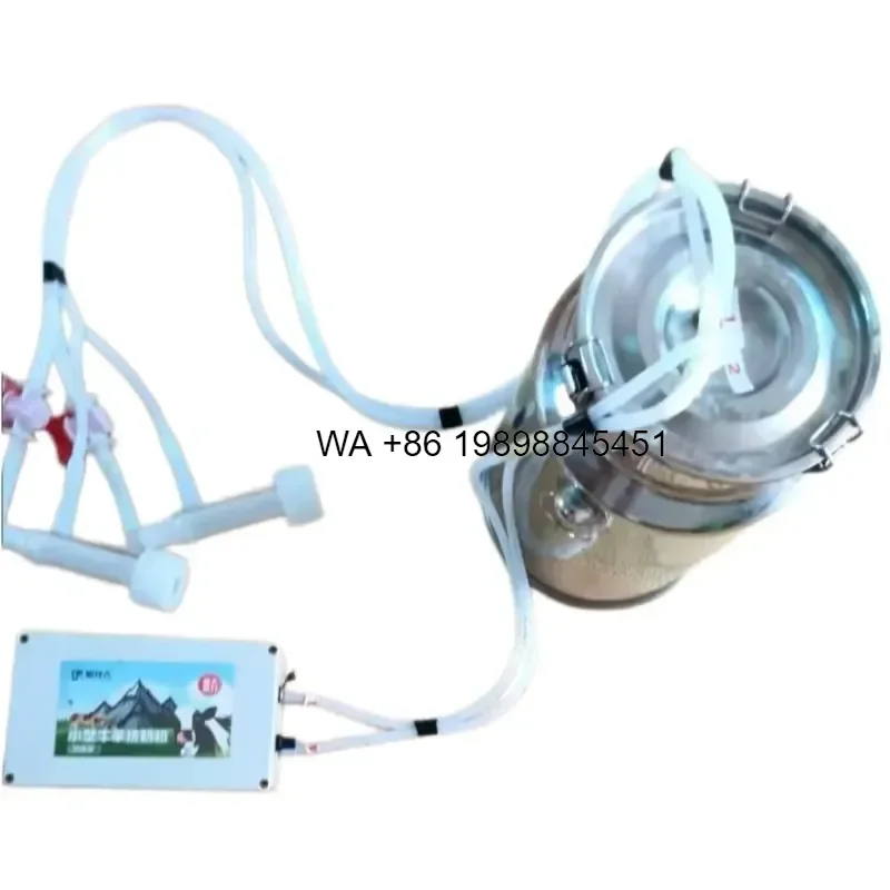 Wmwmnu for Portable Stainless Steel Livestock Milking Device with Adjustable Speed Vacuum Pump Lightweight Equipment