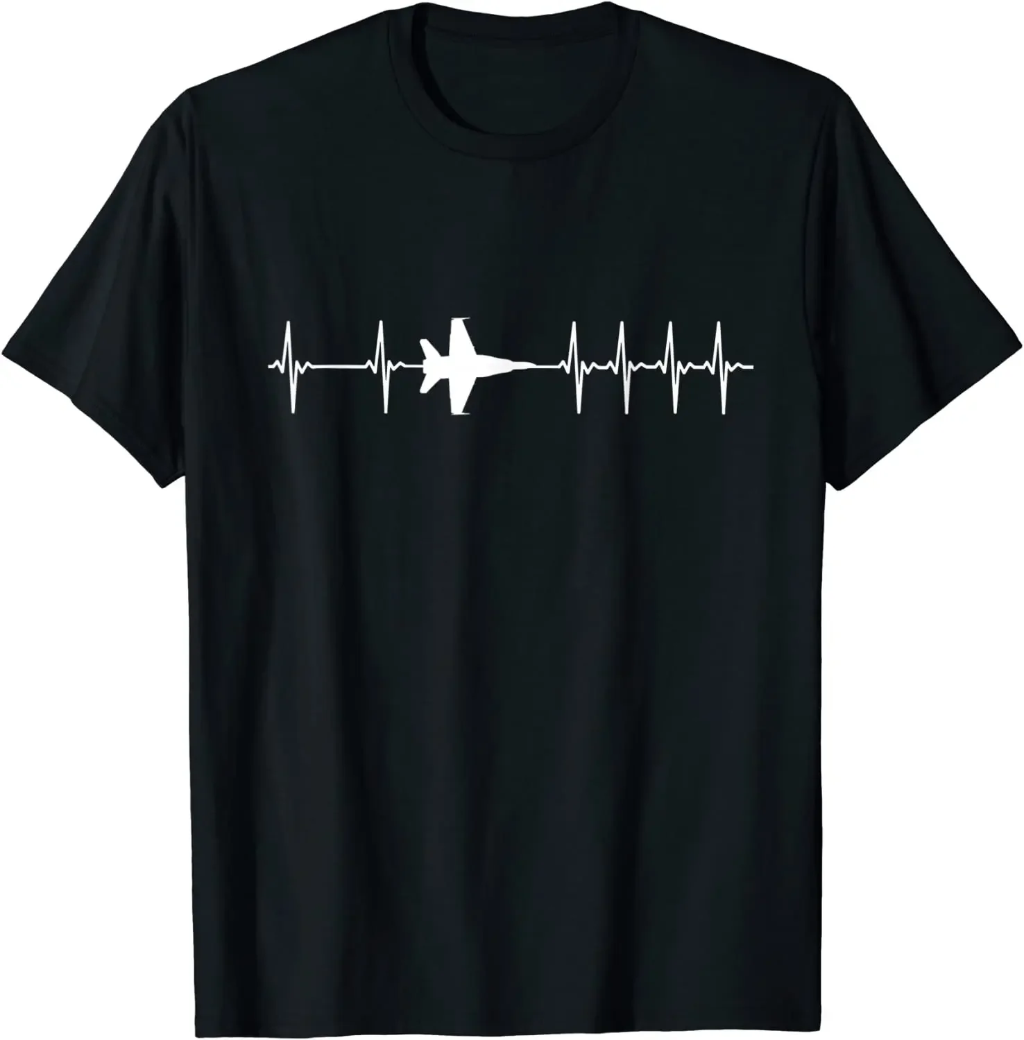 F-18 FA-18 Super Hornet ECG Heartbeat Airplane Men T-Shirt Short Sleeve Casual 100% Cotton O-Neck Summer Shirt