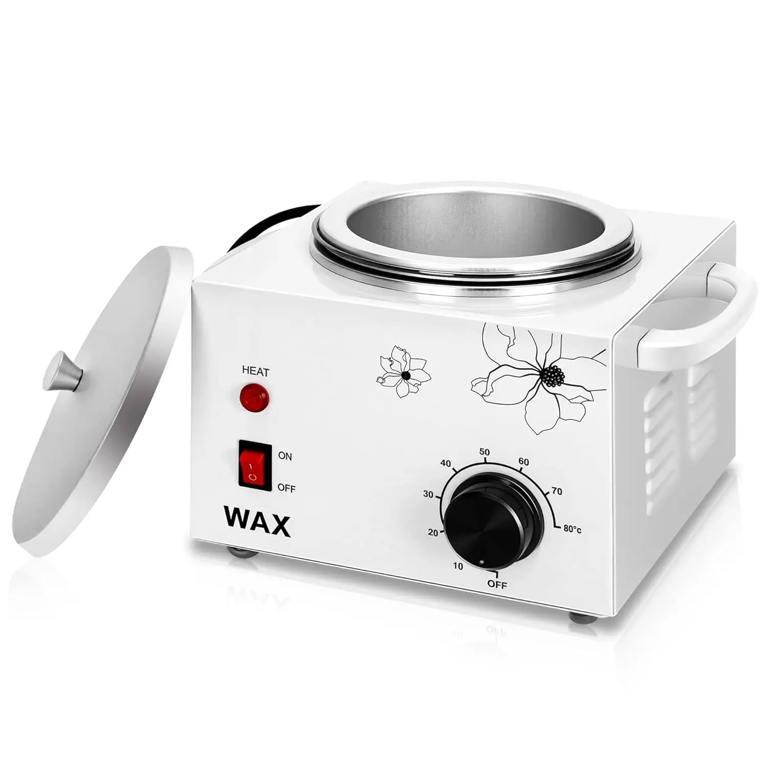 

Профессиональный электрический восковой горшок объемом 1,5 фунта с регулируемой температурой (0-80 ° C) для удаления волос на теле